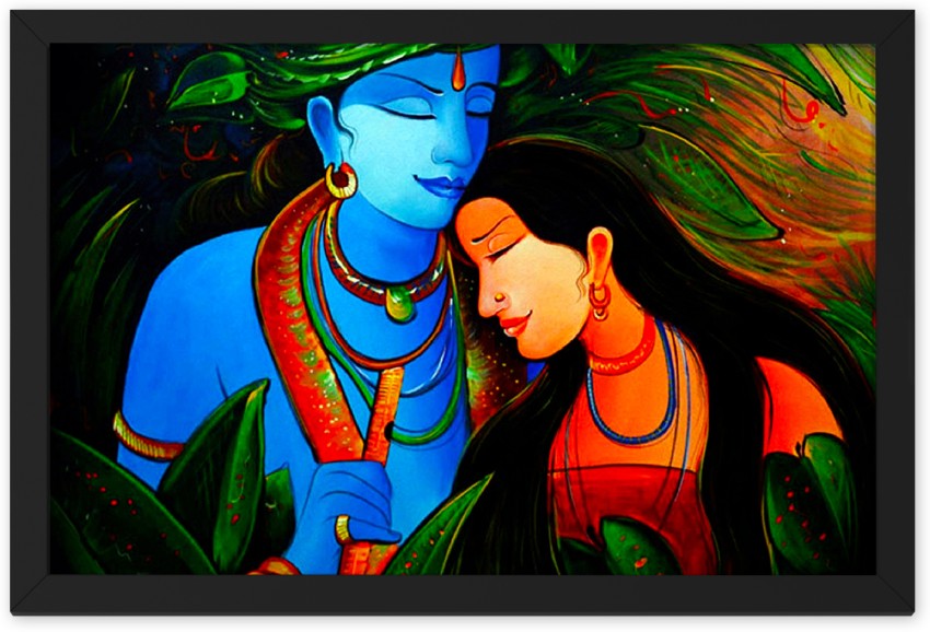 ReverseWheel Radha Krishna Multicolor Painting Printed on Canvas Wooden  Framed Ready to Hang at Rs 1299, Radha Krishna Paintings in Kolkata