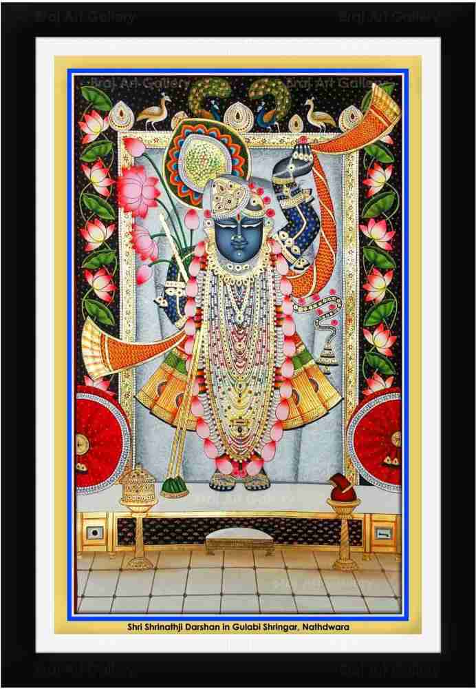 Braj Art Gallery Pichwai Painting Shrinathji Darshan in Gulabi