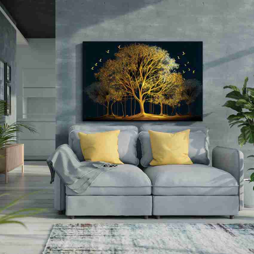 Luxury Golden Forest Canvas Painting - Large Canvas Art for Wall