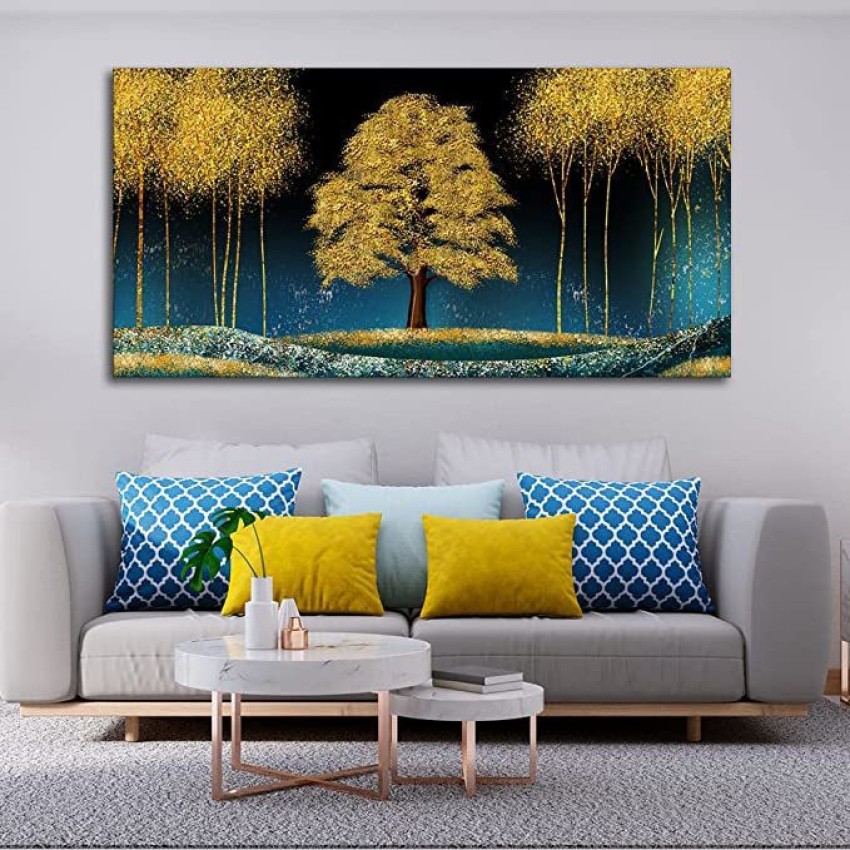 Aadee Craft Golden Tree and Deer Wall Canvas Painting For Living Room  Nature Tree Painting for Drawing Room Bedroom Hotel Office Home Decor Size  Large (48x24 inches) : : Home & Kitchen