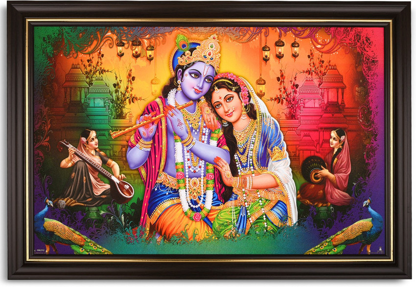 INSPIRING BRUSH Radha Krishna Photo Frame for Bedroom God