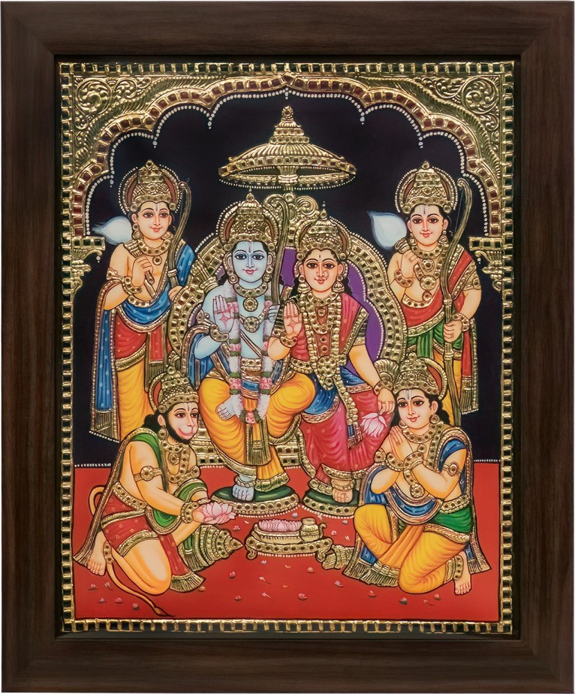 Mangala Arts Ramar Pattabhishekam Tanjore Painting, 24 Carat Gold ...