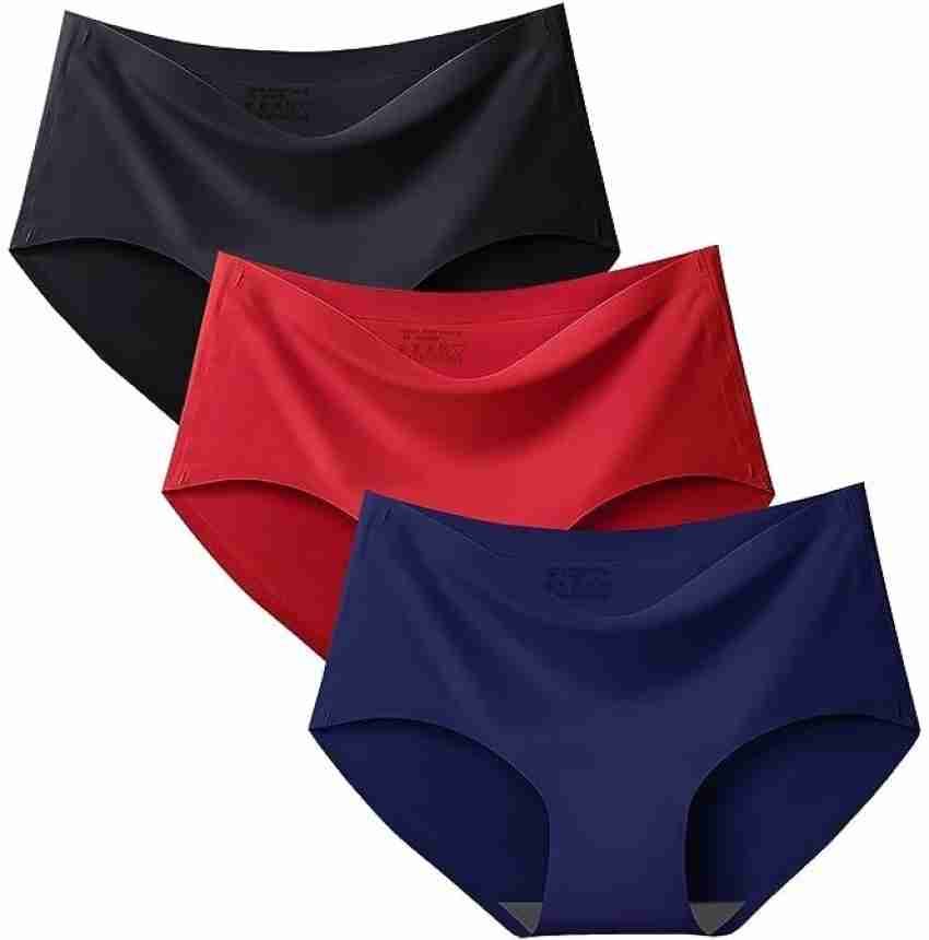  Pack Of 3 Women Cotton Silk Seamless Panty Combo Set And Women