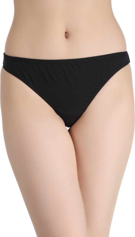 Buy J.B.COLLECTION Women's Cotton Thong (Pack of 3) (XS, Red, Blue, Black)  at