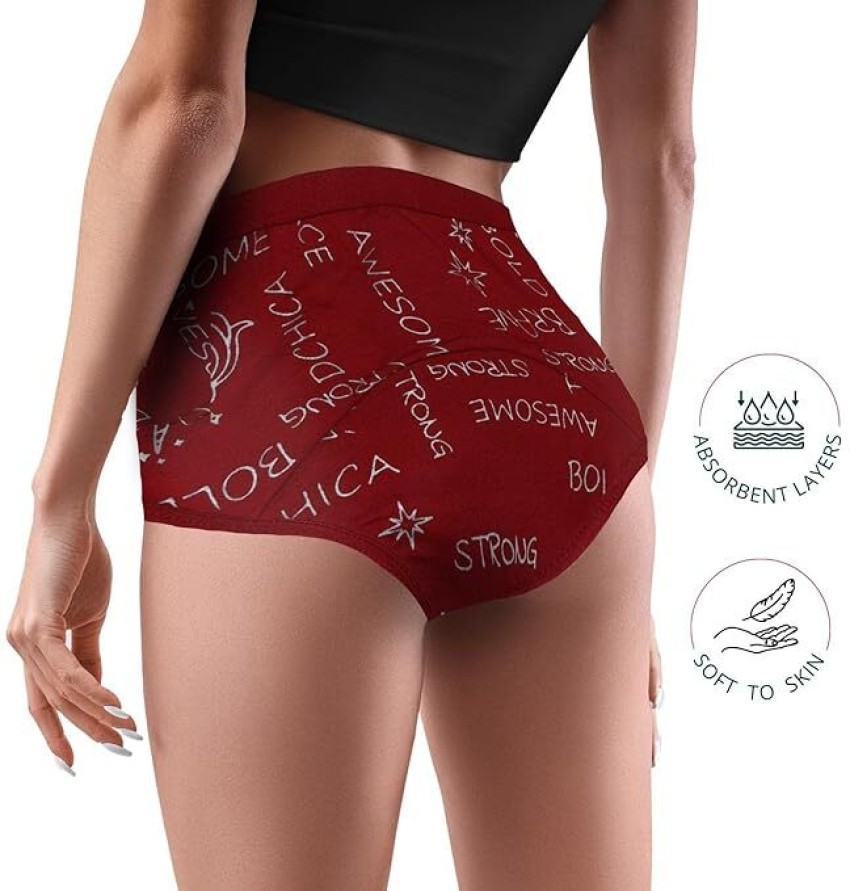 Buy Dchica Self Love Printed EcoFriendly PFOS PFAS Free Period Panty Maroon  for Girls (14-16Years) Online in India, Shop at  - 11746202