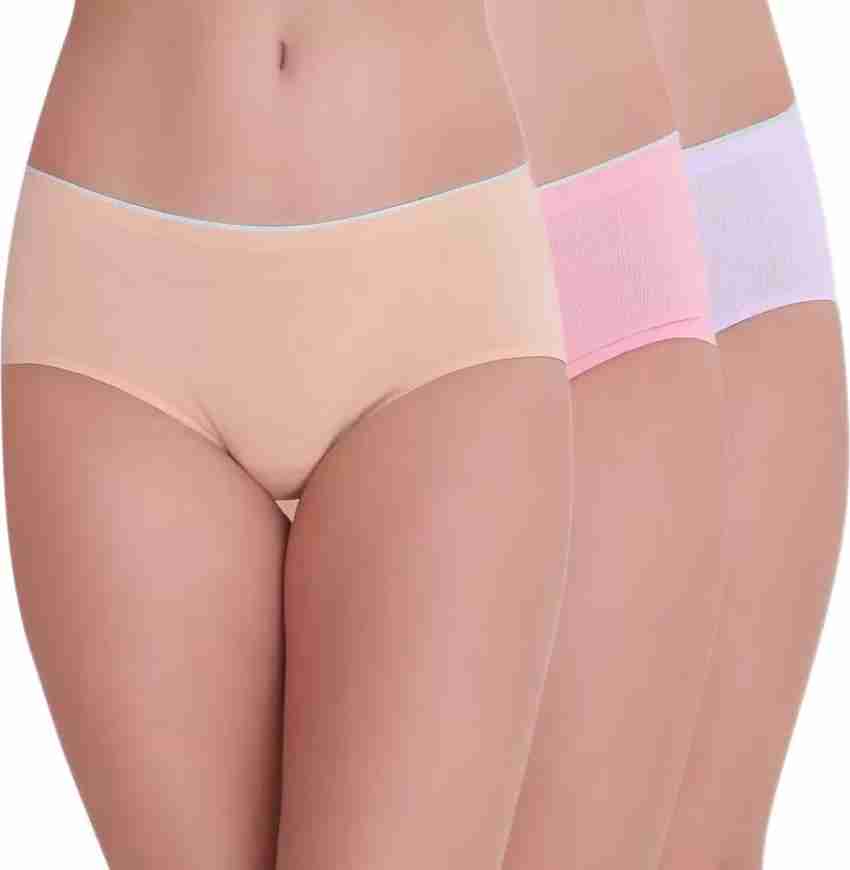 SHAPERX Hipsters/Brief with Cool Comfort Ladies Solid Multicolor Panties  Inner Wear for Girl's Pack of 4
