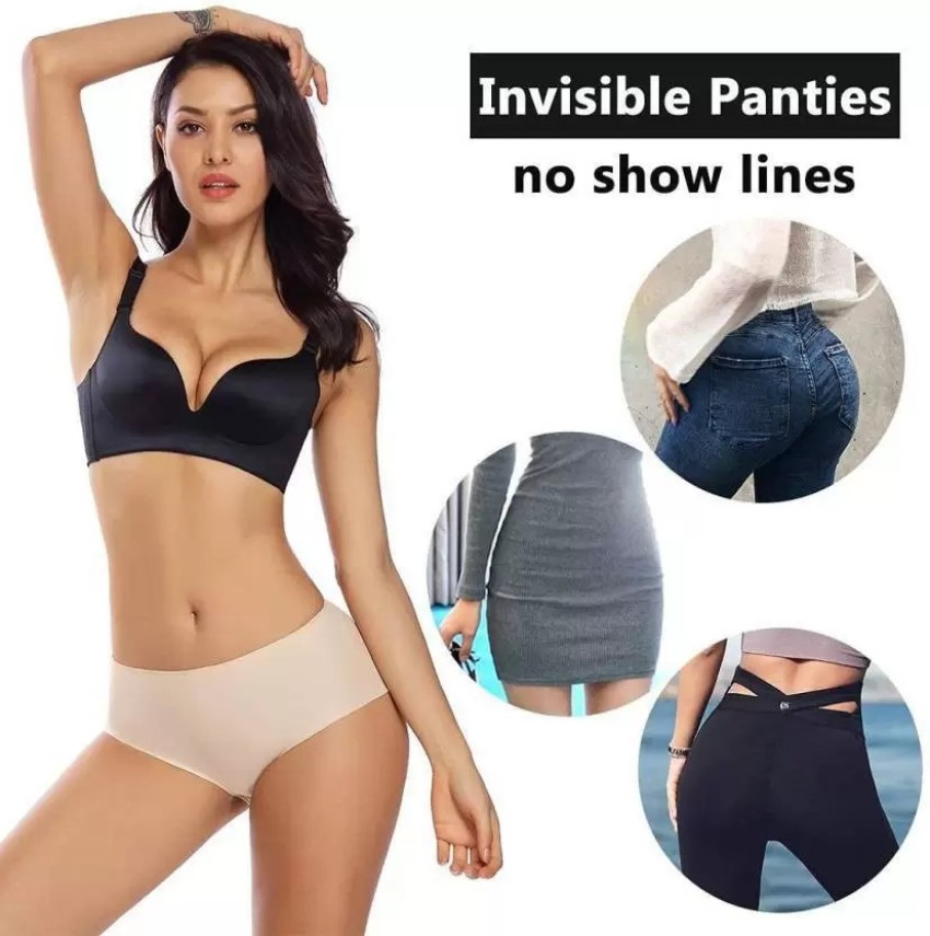 Pack of 2Woman Ice Silk Mid-Waist Laser Cut Underwear Seamless Panties