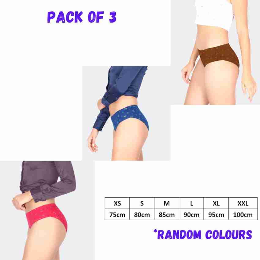 Prithvi Print Panty (I.E) for Girls & Womens - Pack of 5 (Random Colors)