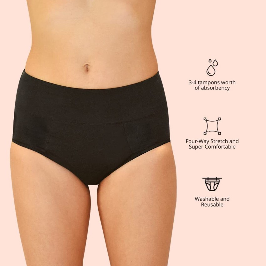 Buy Healthfab GoPadFree Reusable Leak-Proof Menstrual Period Panty usable  for 2 years without pads, tampons and menstrual cups, made of premium  organic fabric - Women Hipster Black Panty Online at Best Prices in India