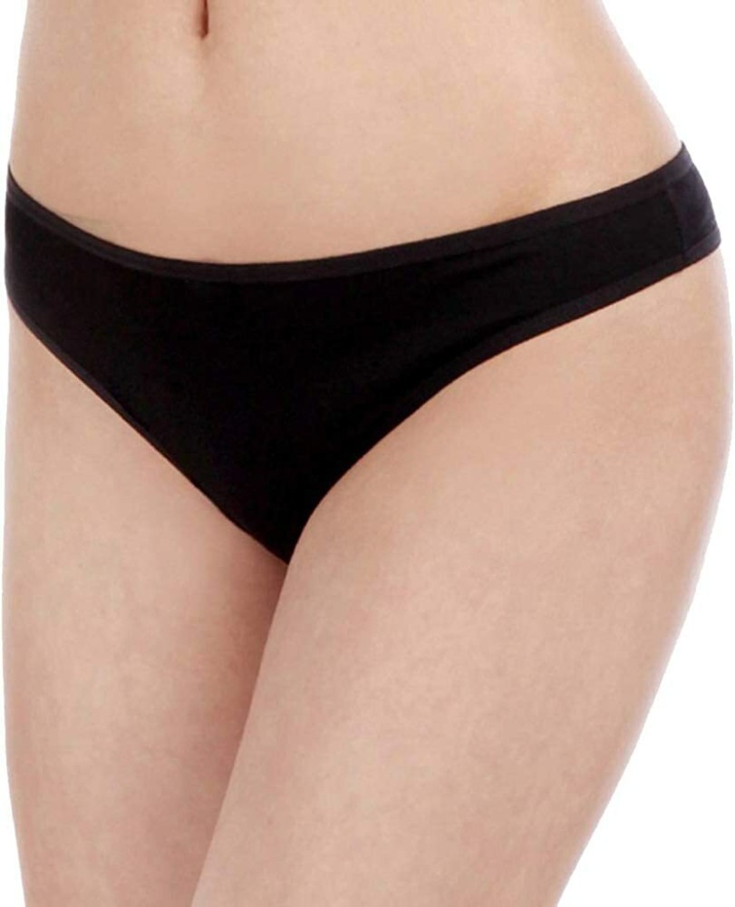 FITSEE Women Thong Black Panty - Buy FITSEE Women Thong Black Panty Online  at Best Prices in India