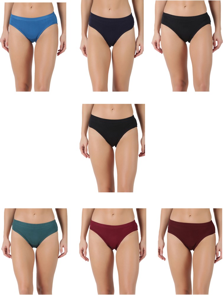 Buy Lux Cozi Multicolor Solid Cotton Pack of 4 Panties Online at