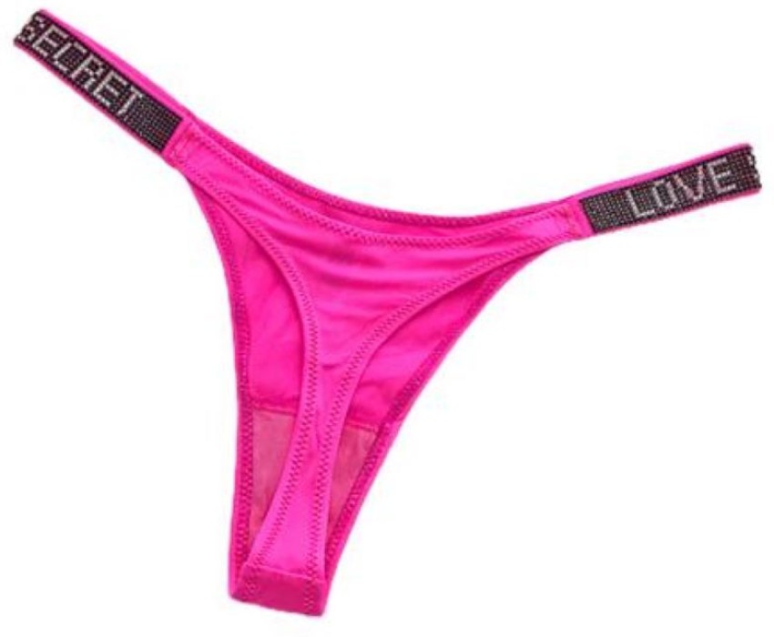 Merise Women Satin Bikini Panty Pink sexy lace shiny underwear