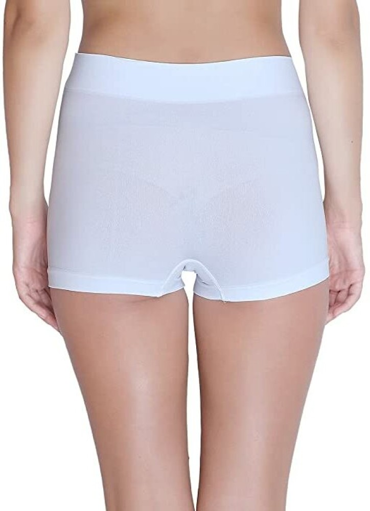 Buy GLAMORAS Women's 100% Cotton Lycra Seamless Mid-Rise Boxer Brief  Boyshort Panty,(Pack of 3),Black/White/Beige at