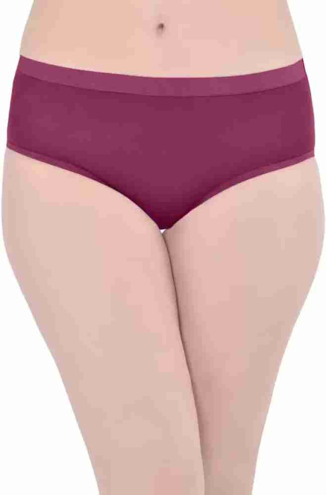 Deevaz Cotton Mid Waist Solid Hipster Panty Combo of 2- Hot pink
