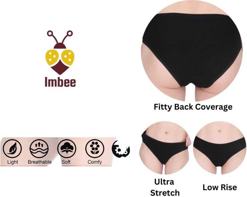 EMBATA Women's Ultra Stretch Spandex Bikini Panties, High-Cut Full Coverage  Cool Underwear for Women Pack of 6