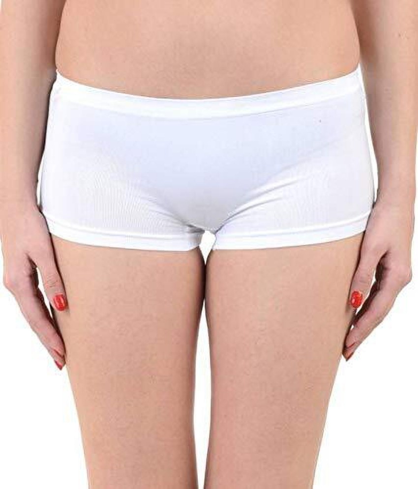 ADS fashions Women Boy Short White Panty - Buy ADS fashions Women Boy Short  White Panty Online at Best Prices in India