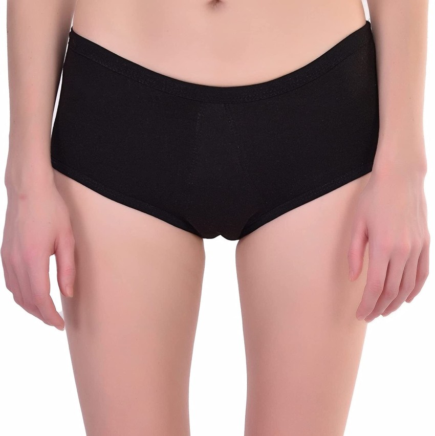 CareDone Women's Comfort black Reusable,Absorbent, Leak Protection Period  Bikini Panties.(Medium)