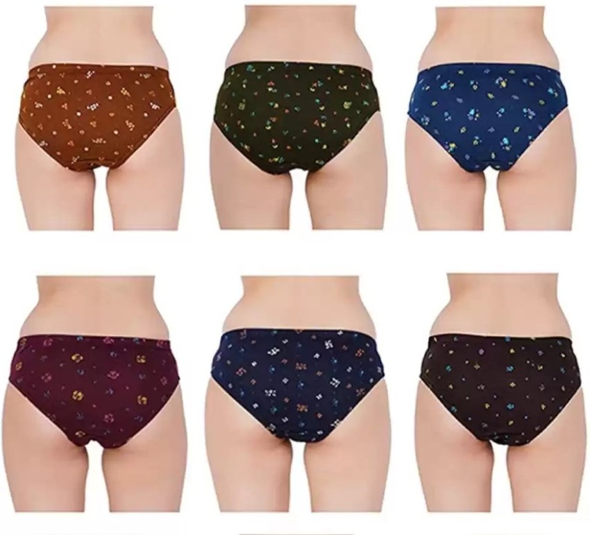 CLOVIN Underwear High Coverage Fiber Cotton Printed Panty for Ladies and  Girls Pack of 6