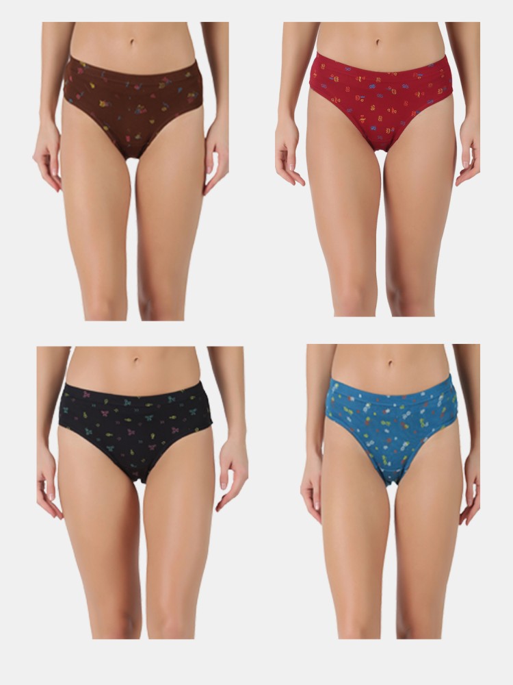 Buy Bodycare Pack of 6 100% Cotton Printed High Cut Panty - Multi-Color  online