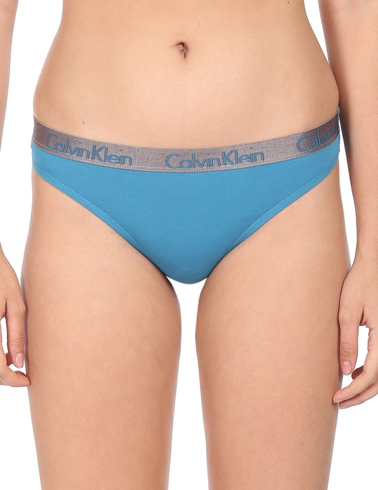 Calvin Klein Women's Cotton Form Thong Panty Underwear, Blue Granite, Small  S