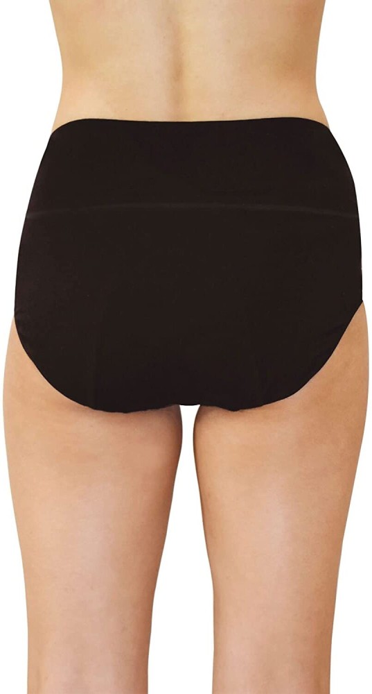 Qnix High Cut Period Underwear Women Hipster Black Panty - Buy