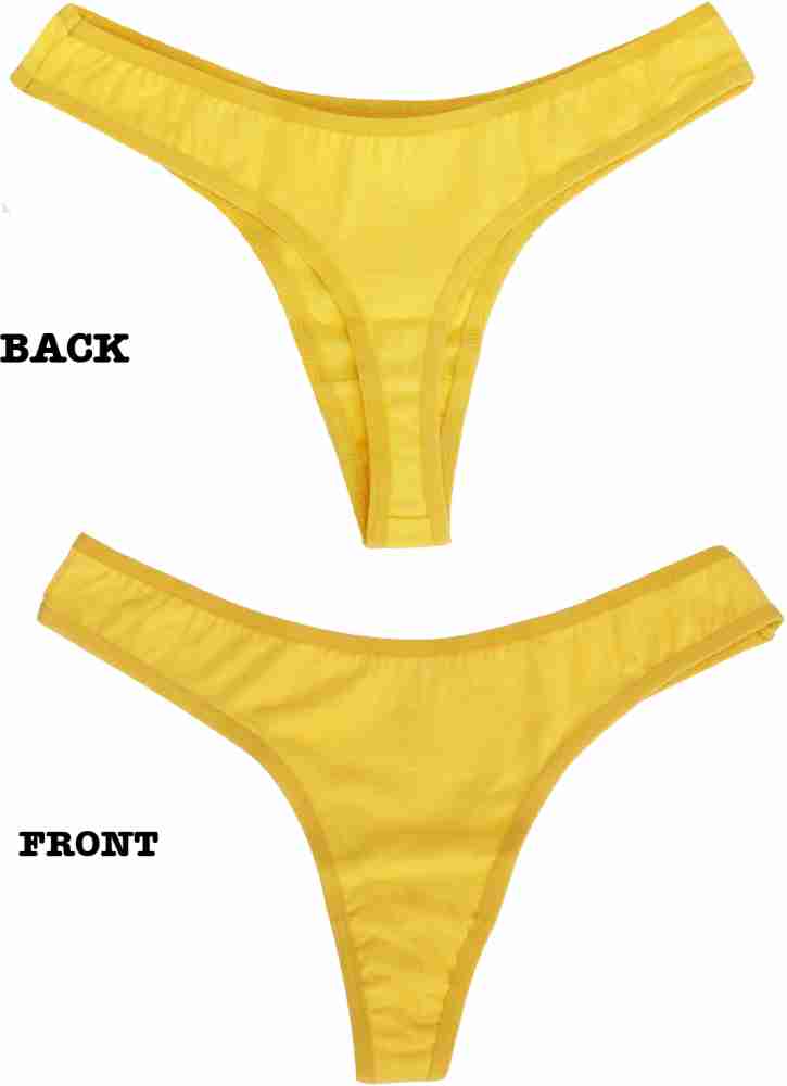 Diving deep Women Thong Yellow Panty - Buy Diving deep Women Thong Yellow Panty  Online at Best Prices in India