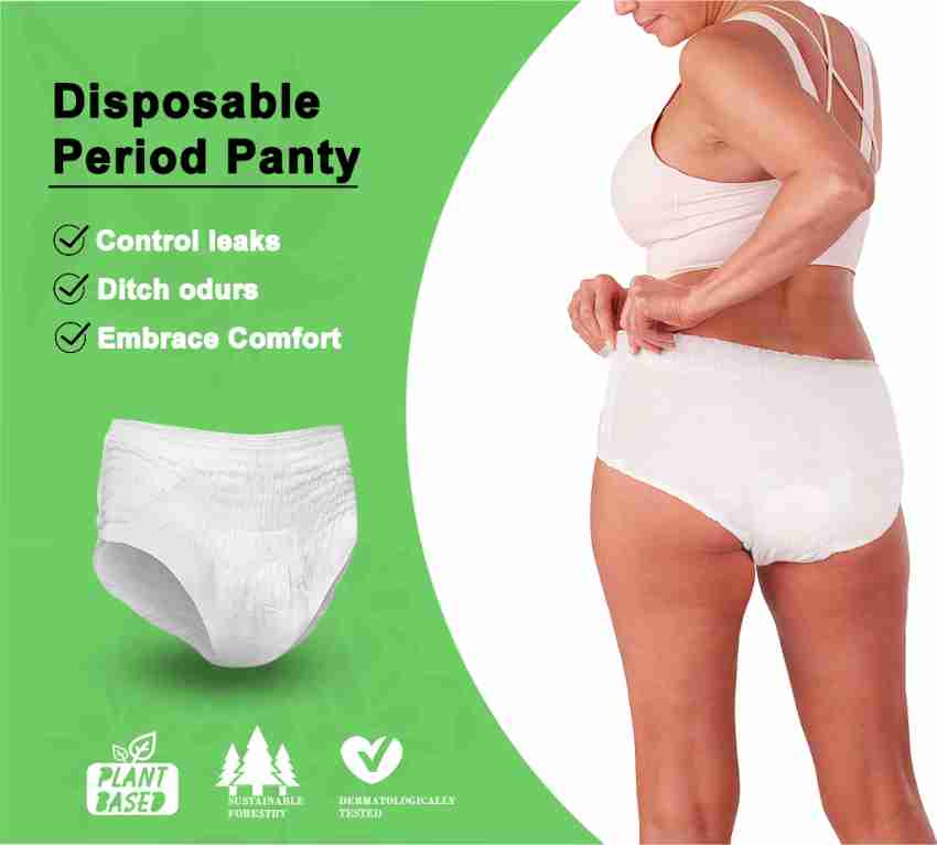 CareDone Women Hygiene Disposable White Period Panties for Women