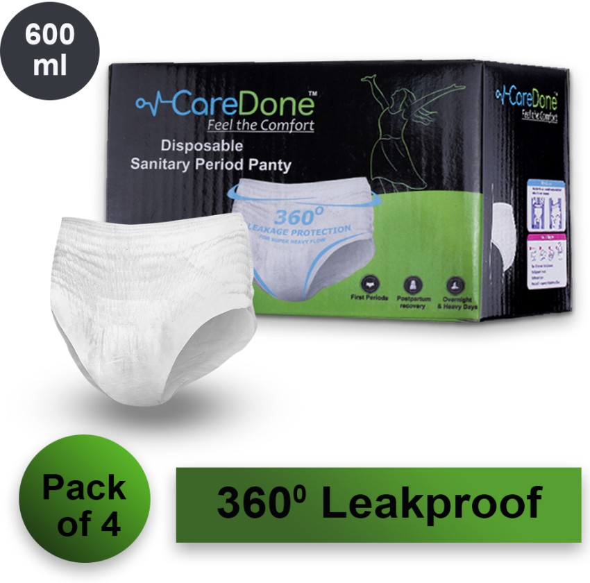 CareDone Women Hygiene Disposable White Period Panties for Women (Pack of  4)-L Sanitary Pad, Buy Women Hygiene products online in India