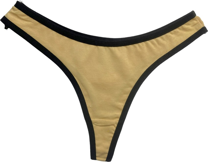 Diving deep Women Thong Beige, Black Panty - Buy Diving deep Women Thong  Beige, Black Panty Online at Best Prices in India