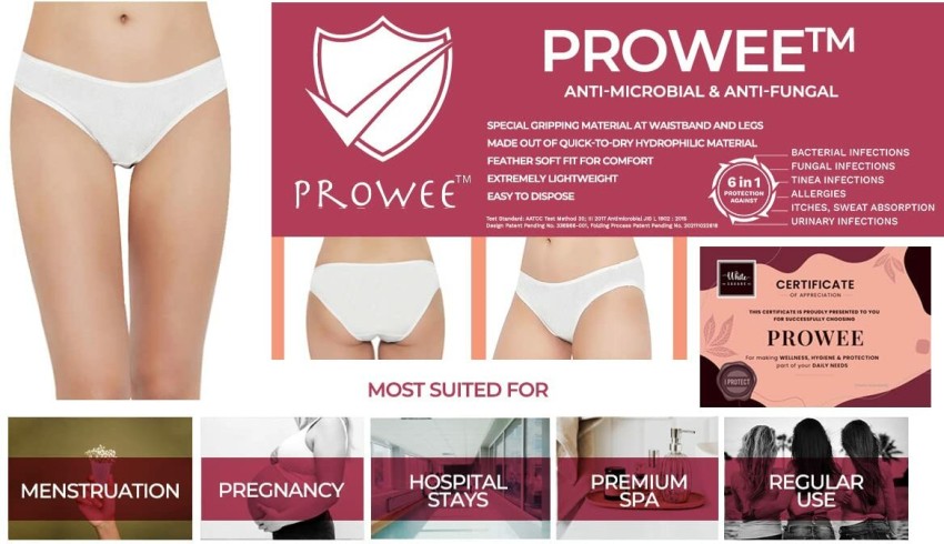 Trawee Disposable Underwear Antimicrobial Women Disposable White