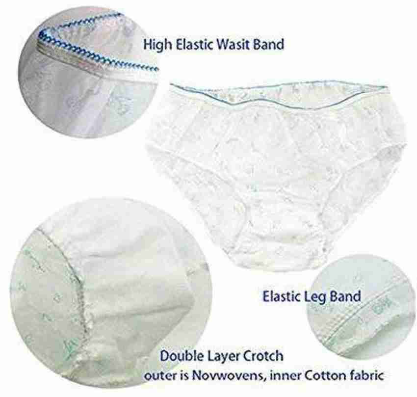 BoldnYoung Women's Tissue Use and Throw Disposable Panty (White, Free  Size)-Pack of 10