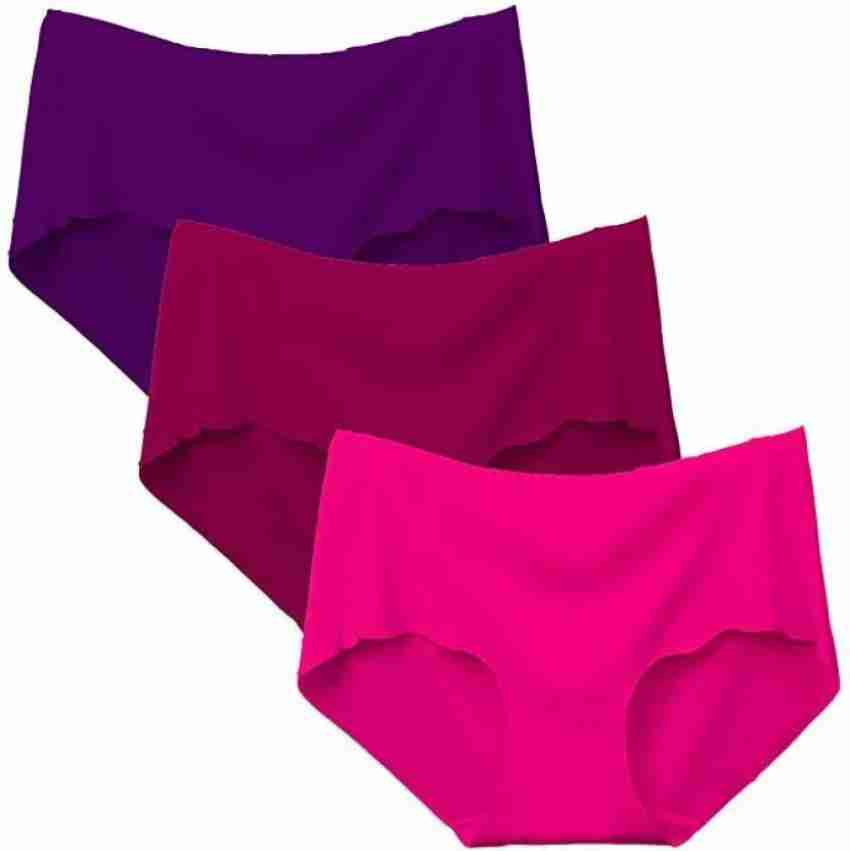 Free Size Women's Seamless No Show Ice Silk Panties Underwear (Size Best UP  to M, LXL) 
