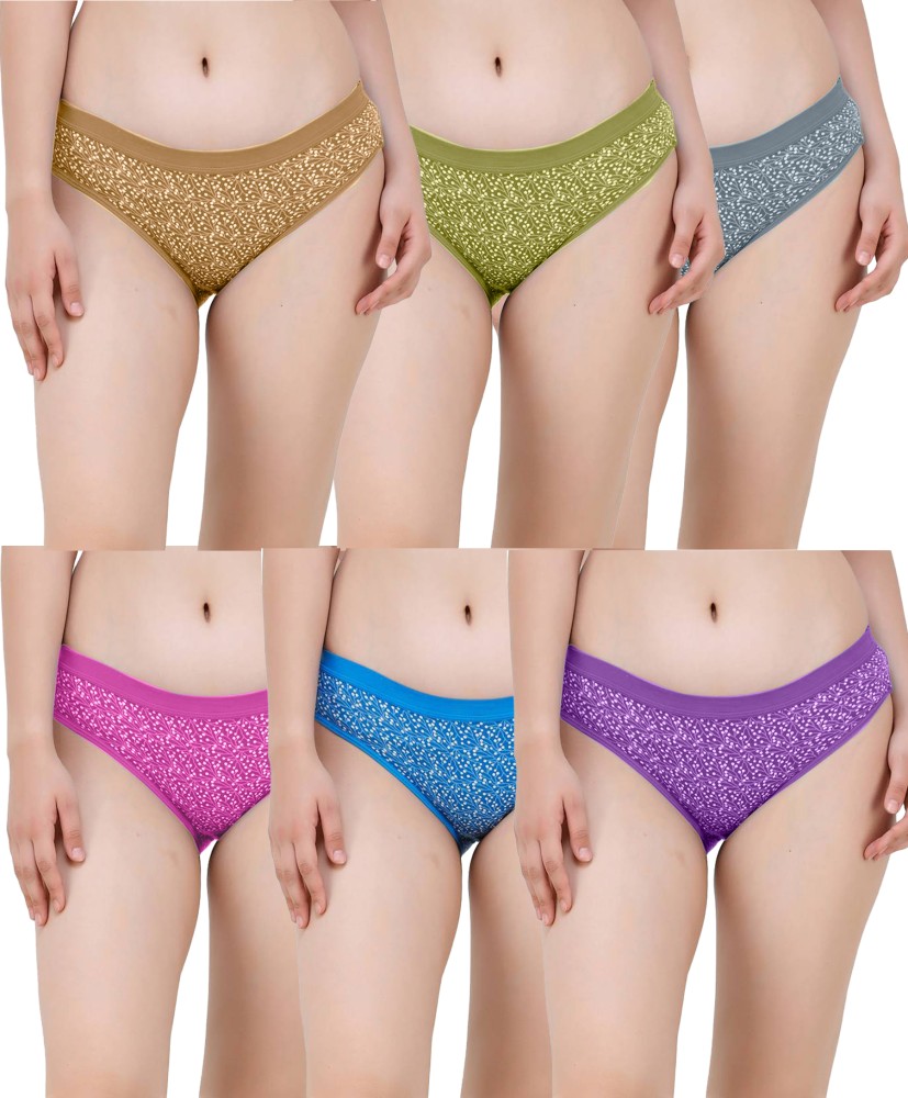 INDIAN WOmen Hipster Multicolor Panty (Pack of 6)