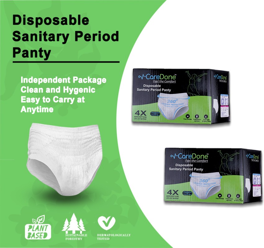 CareDone(Pack of 10) Unisex Disposable 100% Cotton White Underwear