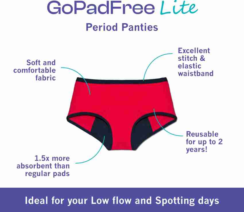Healthfab Gopadfree Lite Reusable Leak Proof Period Panty for lite flow  days Women Hipster Black Panty - Buy Healthfab Gopadfree Lite Reusable Leak  Proof Period Panty for lite flow days Women Hipster