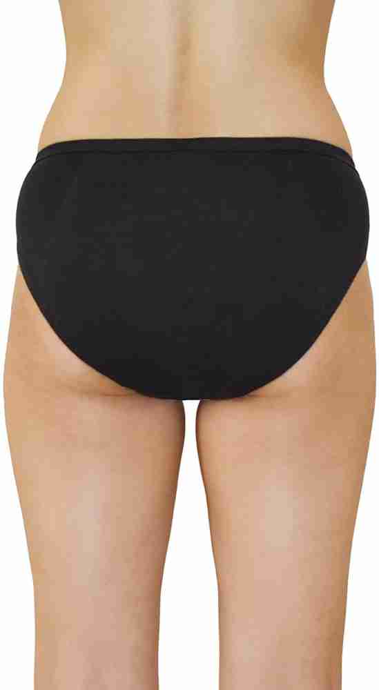 QNIX High Cut Period Underwear, Large, Black