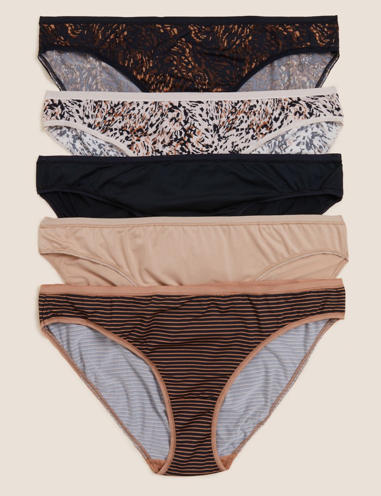 Marks & Spencer Cotton Mix Slim Fit Knickers - Multi-color (Pack of 5)