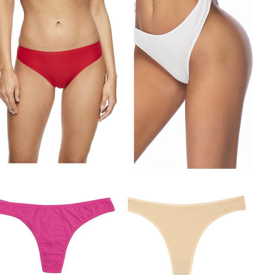 Buy DIVING DEEP Girls/Women's 100% Cotton Hipsters Panty Set I Panty Combo  I Thong Panty I Pack of 3 (S, Beige White & Black) at