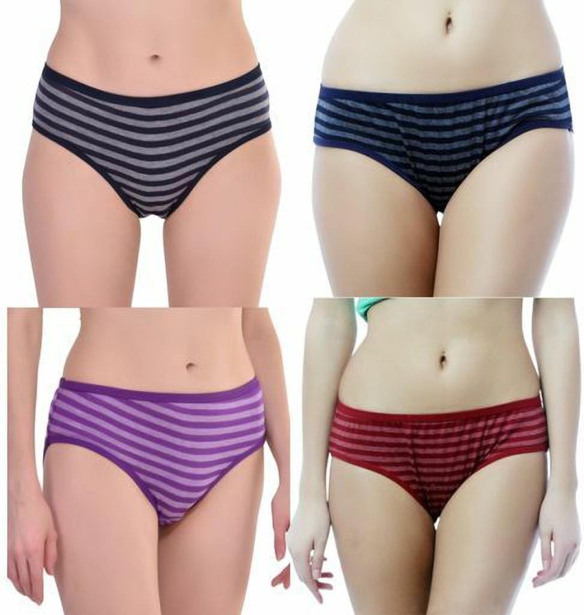 Classic Sexy Ice Silk Seamless Underwear Women's 4pcs BLACK, PINK, BLUE AND  RED @ Best Price Online