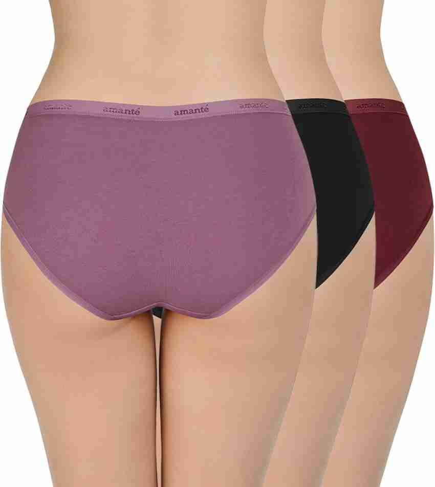 Amante Women's Hipster Plain Panties Pack of 3
