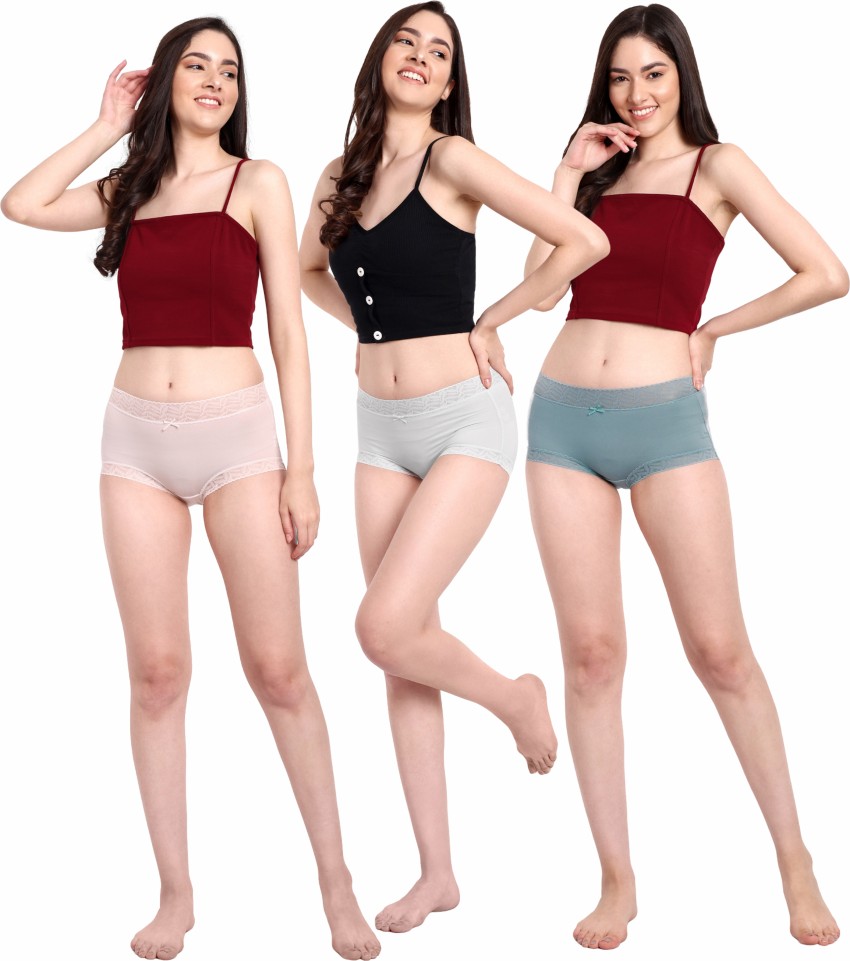 Buy Cotton Mid Waist Teen Hipster Panty In Grey Online India, Best