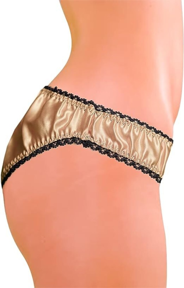 Buy Merise Womens Sexy Silk Satin Bikini Panties (Dark Grey  Lace-Chocolate-Medium) Online at Best Prices in India - JioMart.