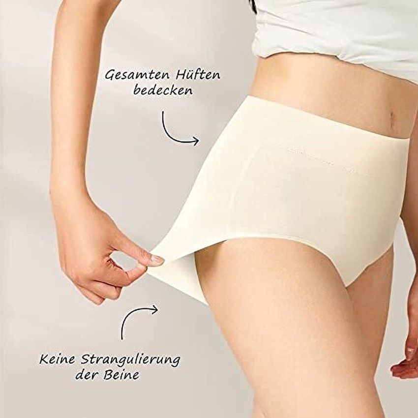 SHAPERX Women Tummy Control Underwear High Waist Panty Pack of 4 Multicolor