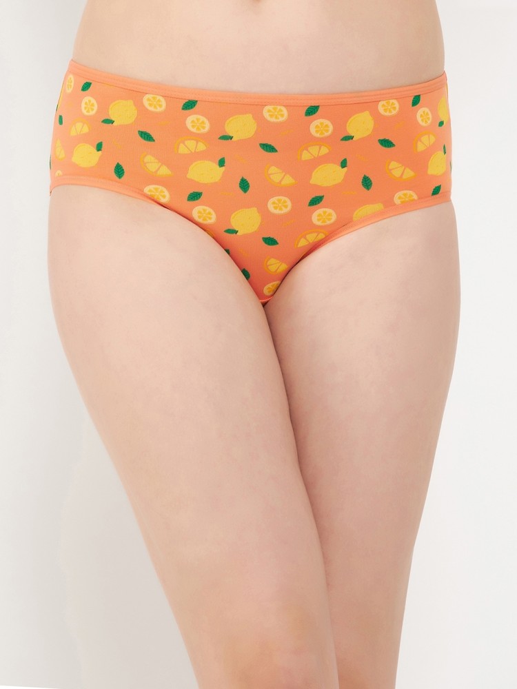 Buy GLAMORAS Women's Mid Waist Full Coverage Hipster Panty,XL Size, Orange  at