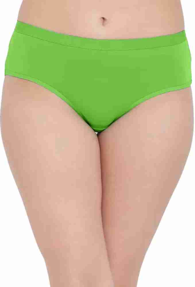 Buy Clovia Mid Waist Hipster Panty In Lime Green - Cotton online