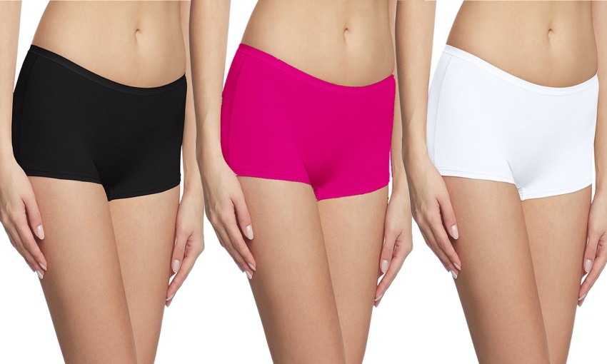 Fashion Line Women Boy Short White, Black, Pink Panty - Buy Fashion Line  Women Boy Short White, Black, Pink Panty Online at Best Prices in India