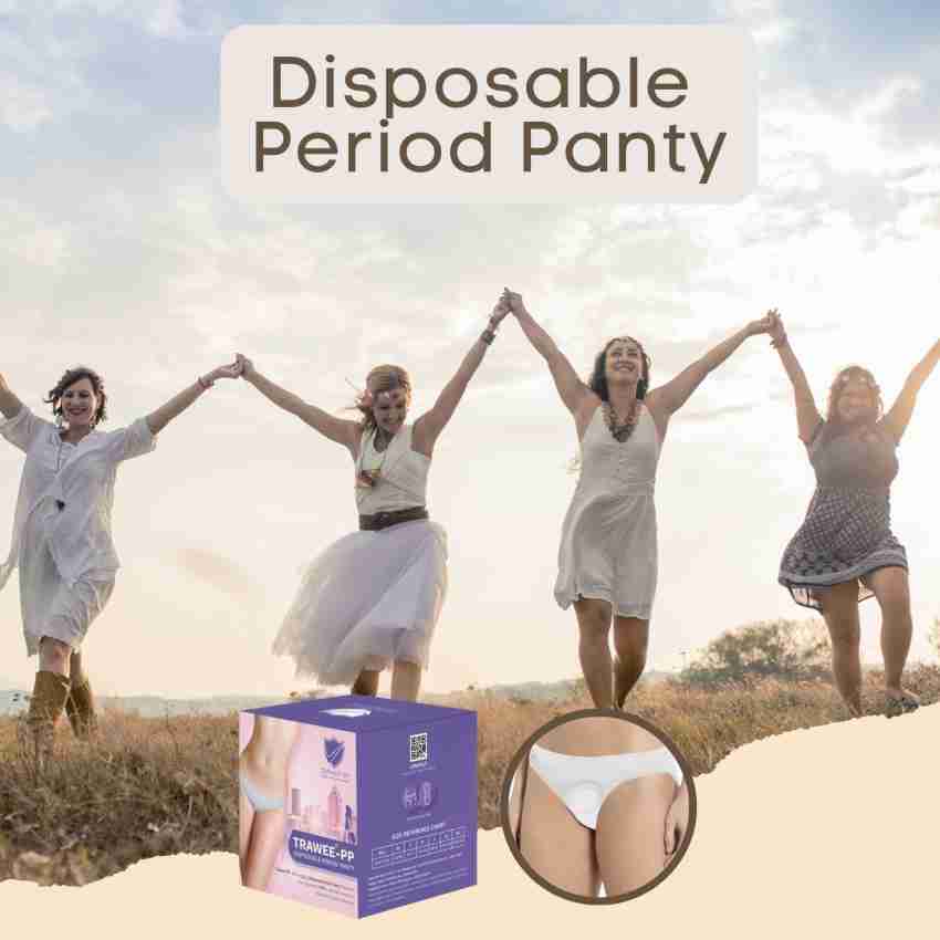 Trawee Disposable Underwear Heavy Flow With DBDA Women Periods White Panty  - Buy Trawee Disposable Underwear Heavy Flow With DBDA Women Periods White  Panty Online at Best Prices in India