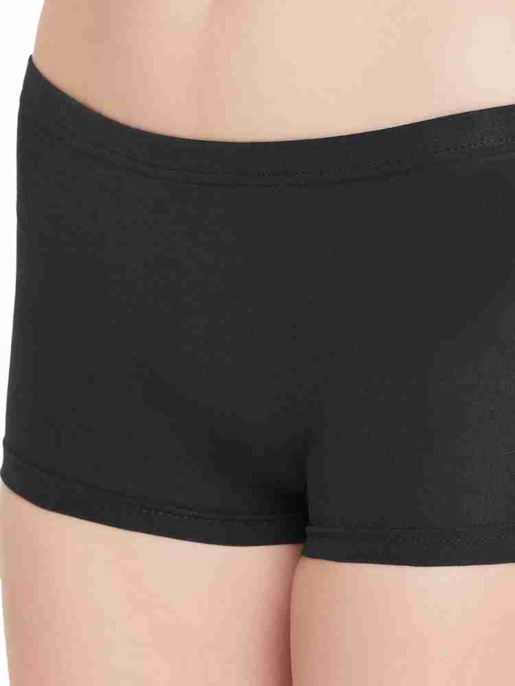 Black Short Cotton and Lace Knickers 4 Pack