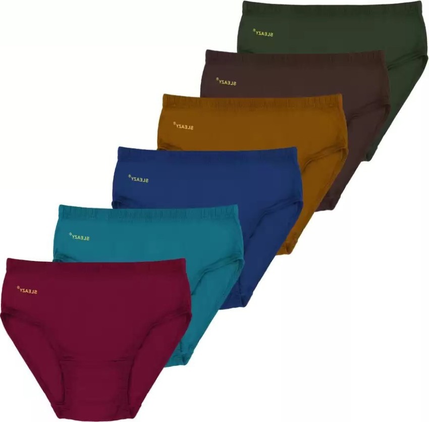 Buy Zivosis Women Multicolor Solid Cotton Blend Pack Of 6 Full