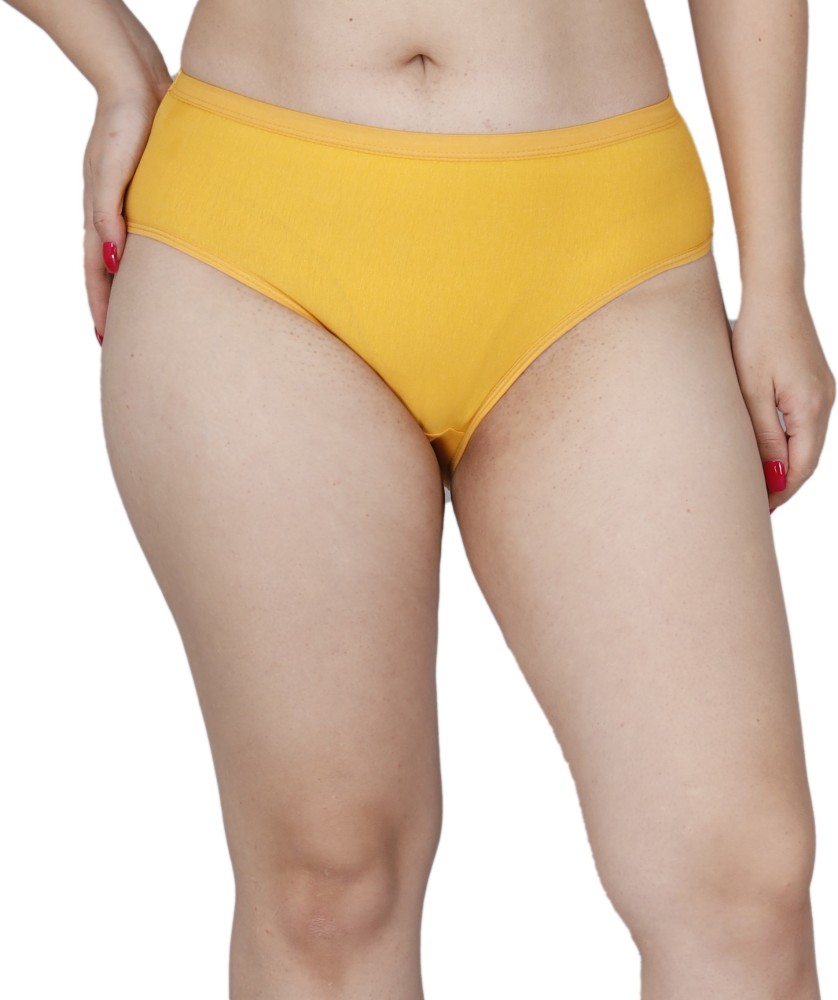 Buy Mid Waist Hipster Panty in Yellow- Cotton Online India, Best